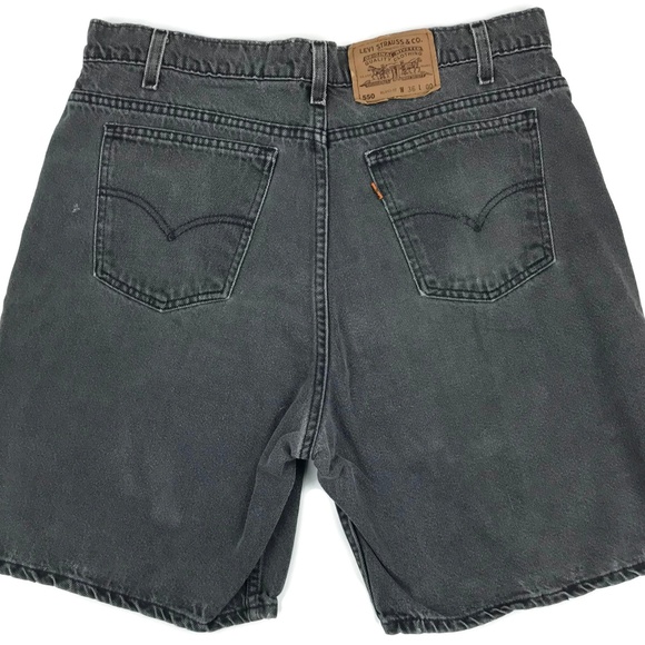 Vintage Levi's 550 Gray Denim Orange Tab Shorts 35 - Picture 2 of 8